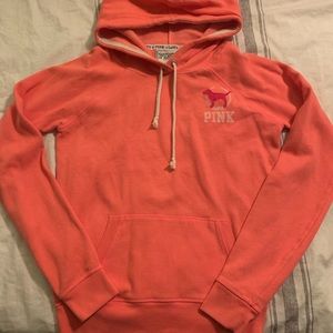 PINK Victoria’s Secret neon coral hoodie❤️